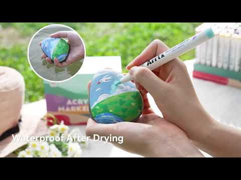 Arrtx 60C Colors Acrylic Paint Markers Brush Tip Art Supplies