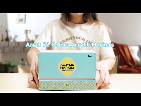 Arrtx 72 Colors Acrylic Paint Markers 3mm Medium Tip with 34 replacement Tips