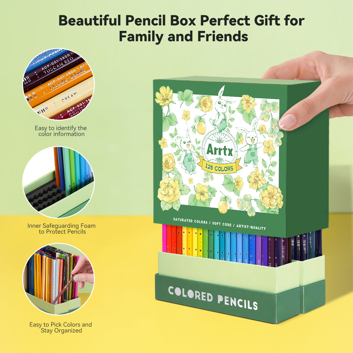 Arrtx 126 Colored Pencils Swatch Template DIY Single Page Color