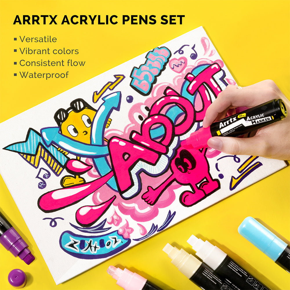 Arrtx 12 Colors Jumbo Acrylic Markers (10mm Broad Tips) – ArrtxArt