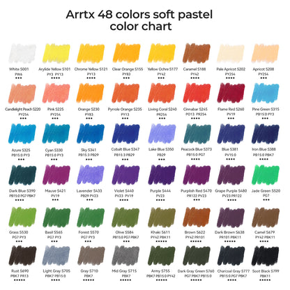 Arrtx 48 色のソフトパステル